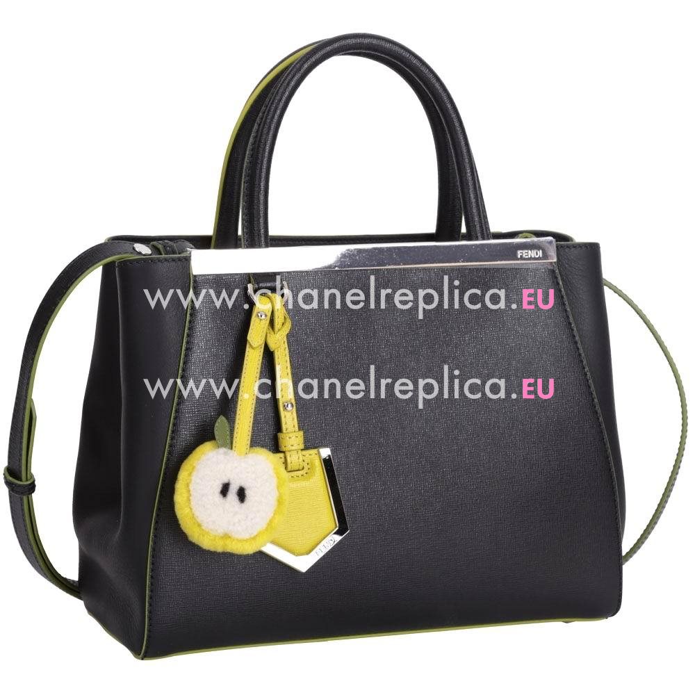 Fendi Petite 2Jours Cowhide Hand/shouldbag Black F1548682