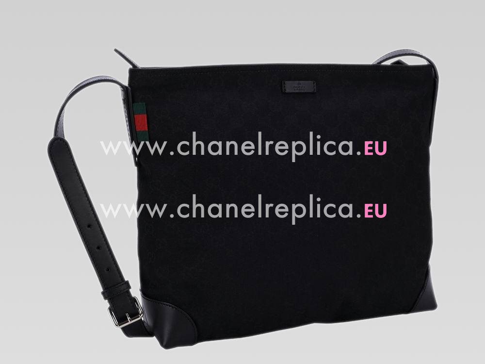 Gucci Classic GG Fabric Shoulder Passenger Bag Black G471036