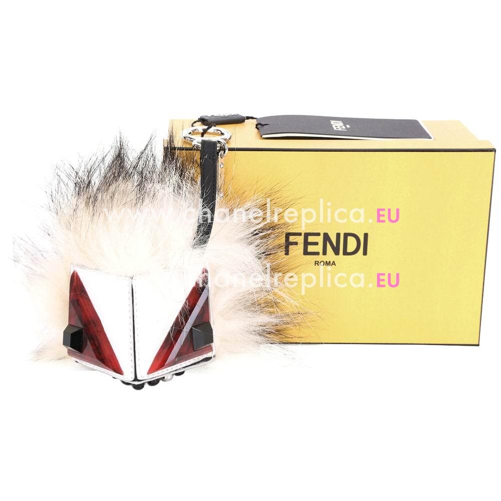 FENDI Cucaoo Bag Bugs The Fox Pandent White F1548744