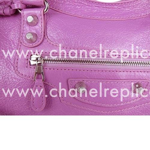 Balenciage City Lambskin Aged Brass hardware Classic Bag Peach Purple B5723289