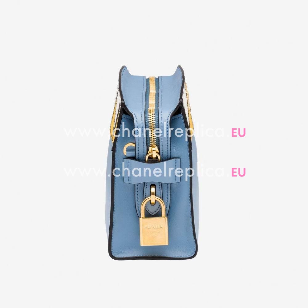 Prada Esplanade Calf/Saffiano Leather Shoulder Bag Blue P1BH0491