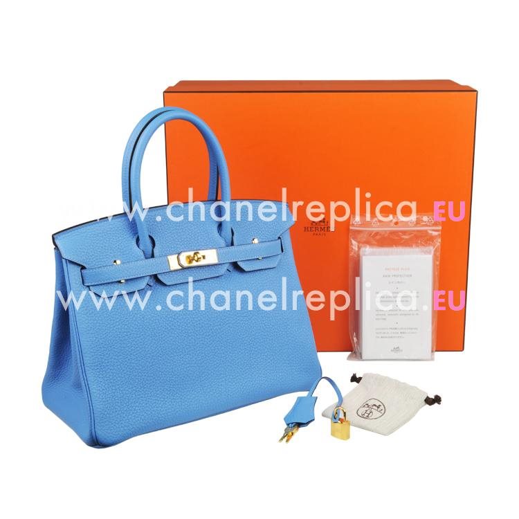Hermes Birkin 30cm Bleu Paradis Epsom Leather Gold Hardware Bag HB1030LTB