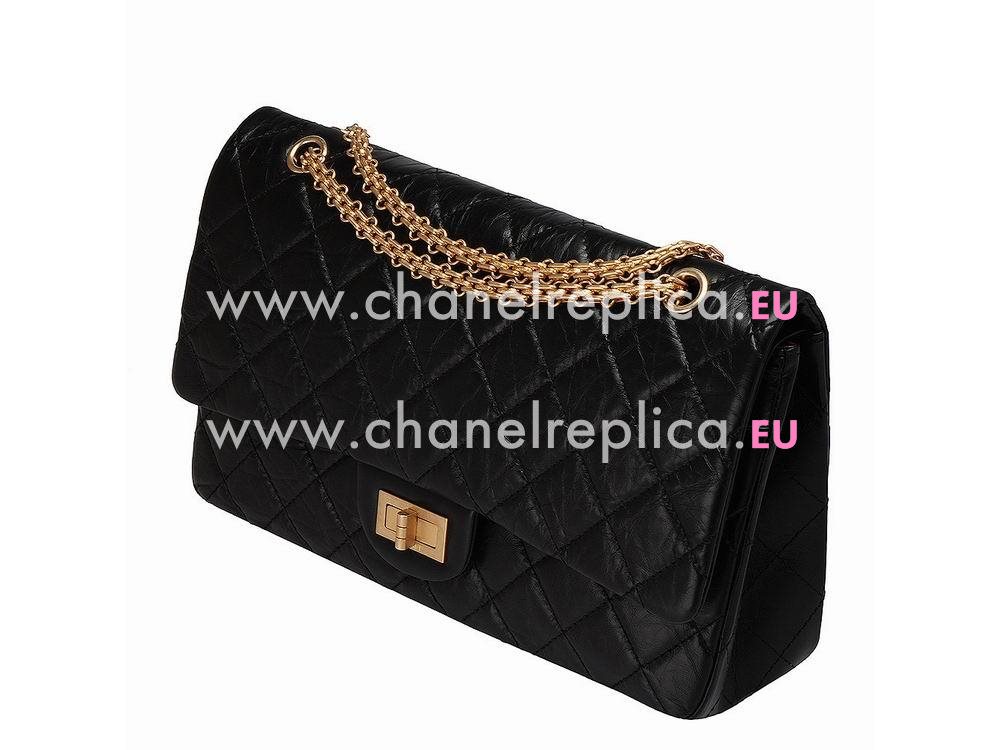 Chanel Jumbo Aged Calfskin Bag in Black(Antique-Gold) A12456AG