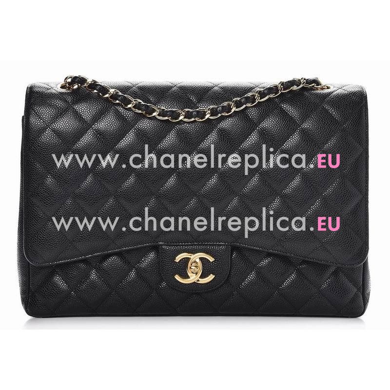 Chanel Cruise Caviar Maxi Bag Double Flap Black(Gold) A47600GH