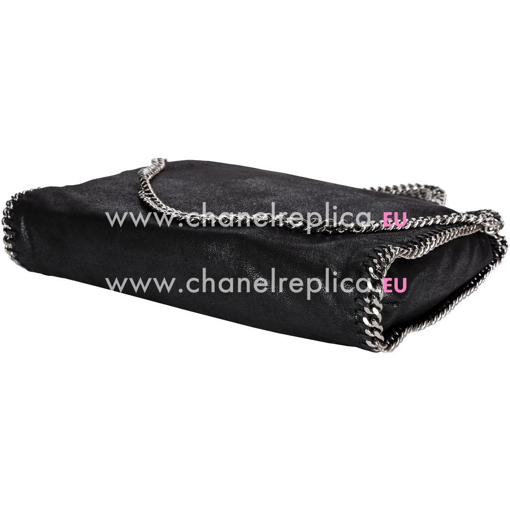 Stella McCartney Falabella Medium Size Silver Chain Bag Black S828644