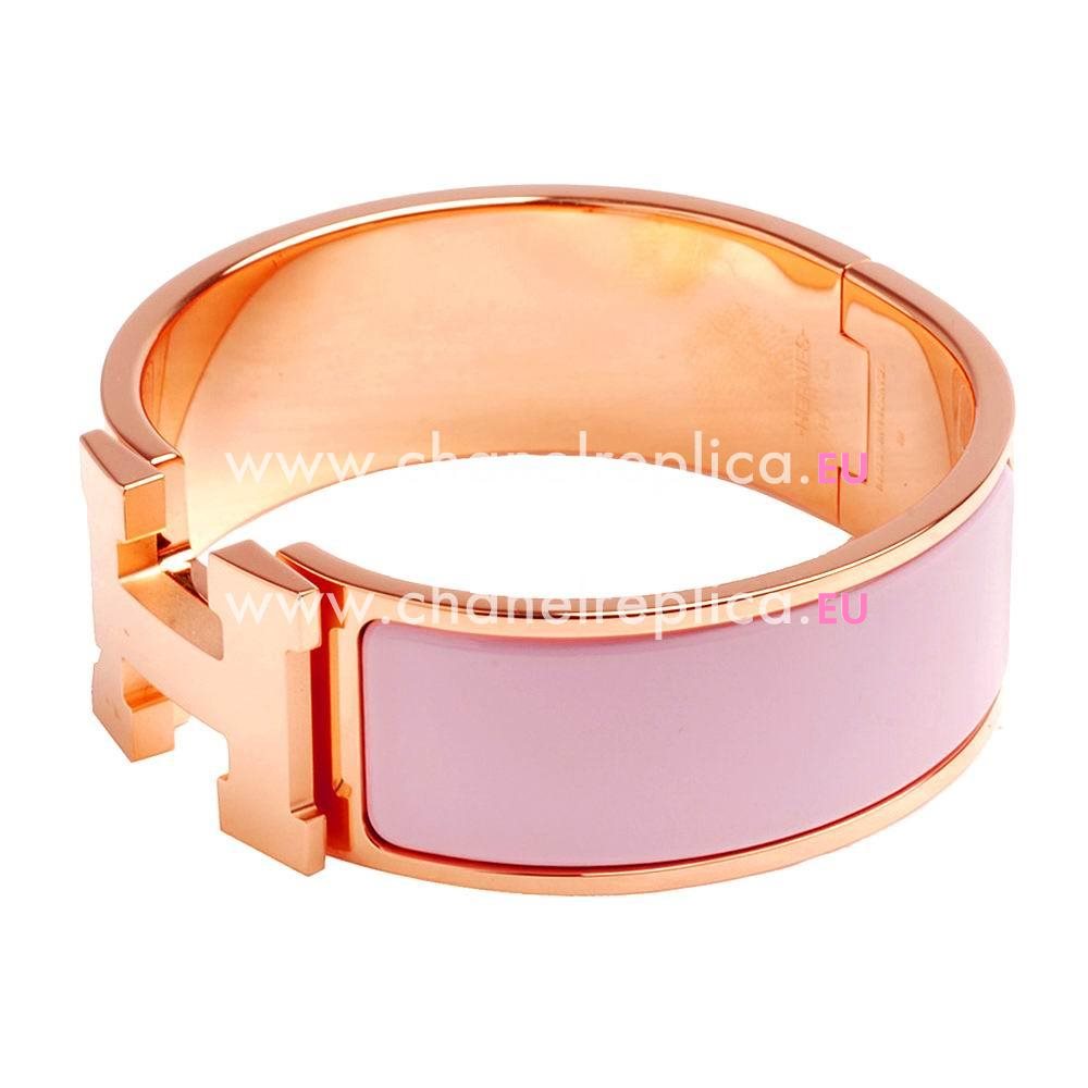 Hermes Clic H Logo Alloy R-Bracelet Pink/Rose Gold H7022101
