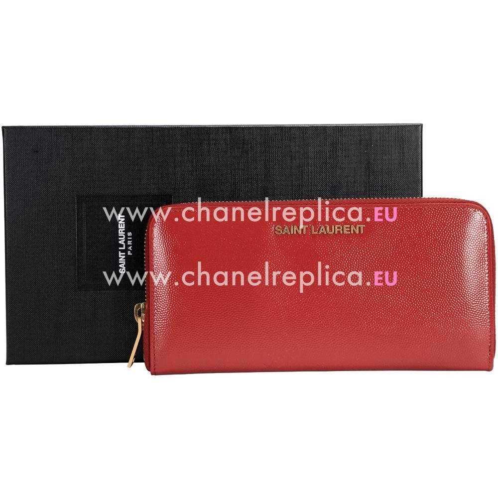 YSL Saint Laurent Paris Caviar Calfskin Y Wallets In Red YSL5030027