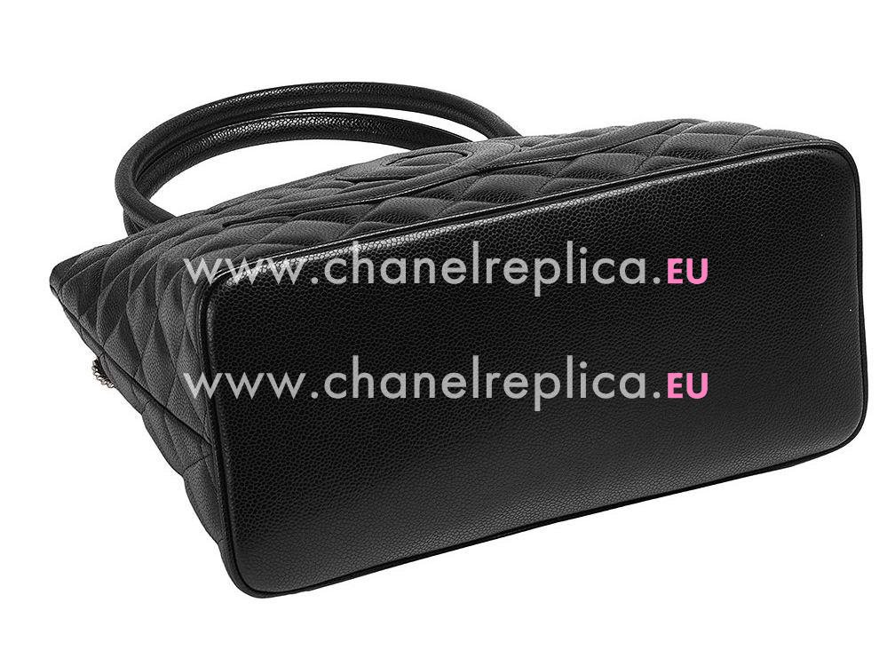 Chanel Caviar Medallion Bag Black Gold Hareware A1804BLKS