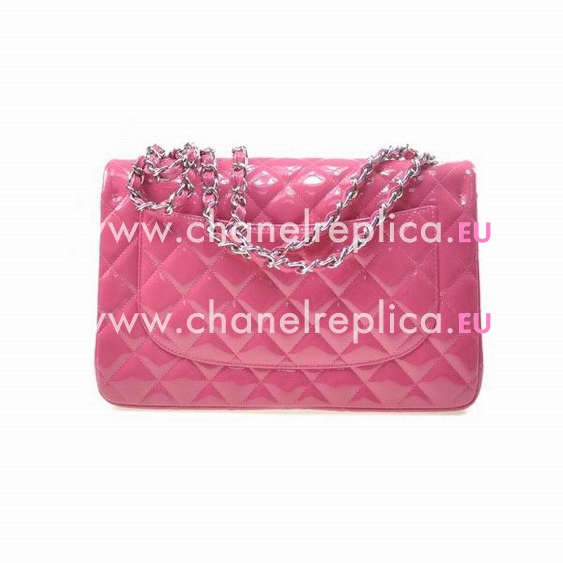 Chanel Lambskin Jumbo Size Coco Flap Bag Silver Chain Pink A58600VPINKSS