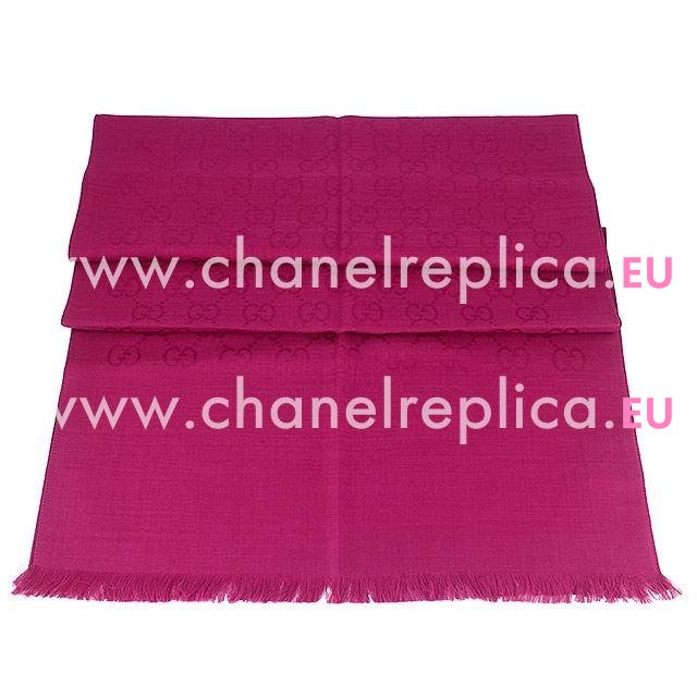 Gucci G Logo Wool Silk Scarf Peach Purple G6102825