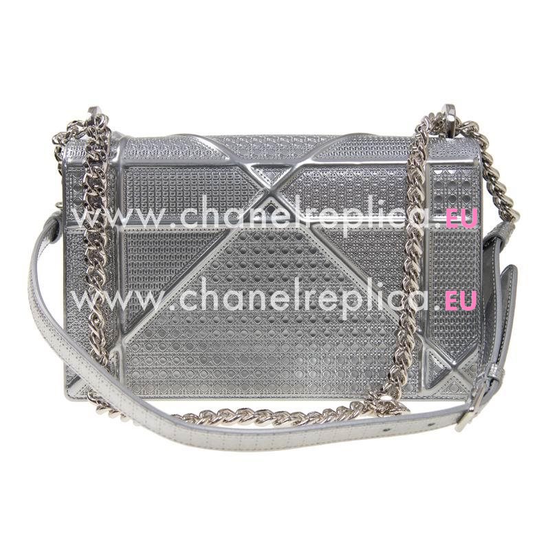 Dior Small Diorama Bag In Onyx Silvery Metallic Calfskin M0422PSKN090