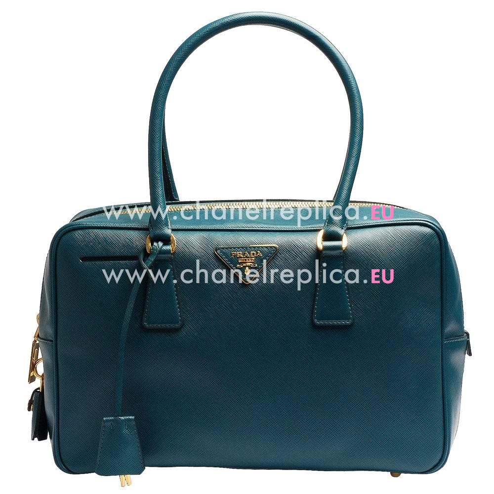 Prada Saffiano Lux Triangle Logo Bag Lake Blue PR588557