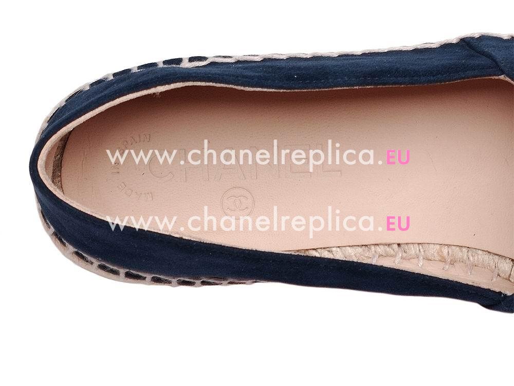 Chanel CC Logo Chamois Espadrilles Penelope Shoes Navy C29762