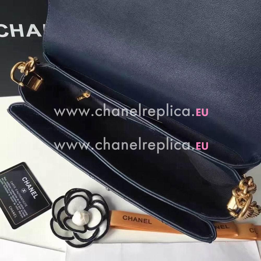 CHANEL Copper Hardware Baby Calfskin Bag in Blue C61210910