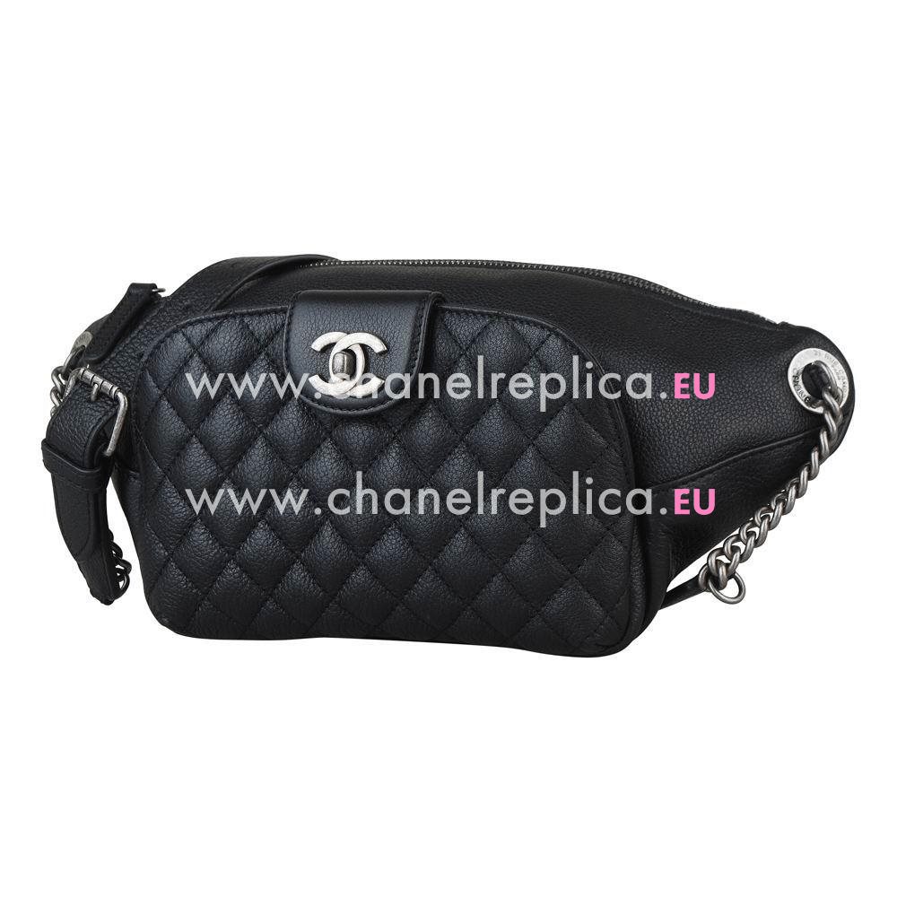 Chanel Classic Lambskin Anti-silver Hardware Pocket Bag Black A163B29 C6122007