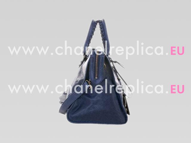 Balenciage Part Time Top Leather Bag Deep Blue 168028DB