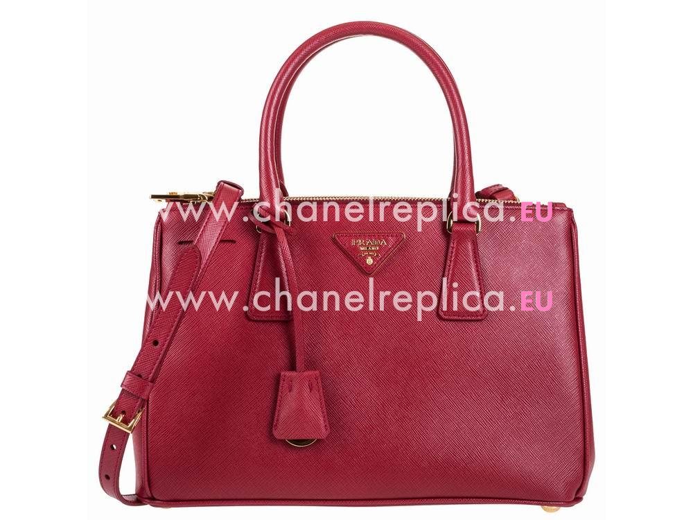 Prada Saffiano Lux Medium Cowhide Handbag In Red PR503171