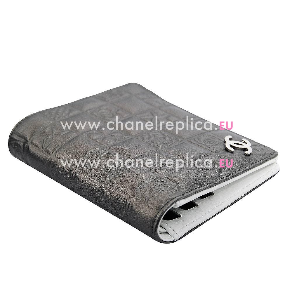 Chanel Classic CC Logo Calfskin Wallet Silvery Gray C6112104