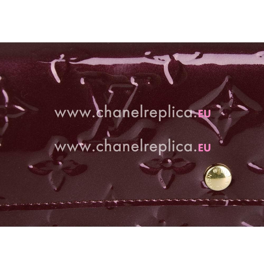 Louis Vuitton Classic Patent Leather Calfskin Wallet In Purple M91521