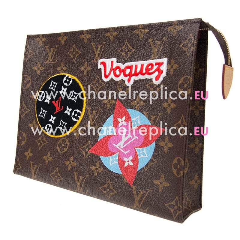 Louis Vuitton Printed Monogram Canvas With Patches Toiletry Pouch 26 M43997