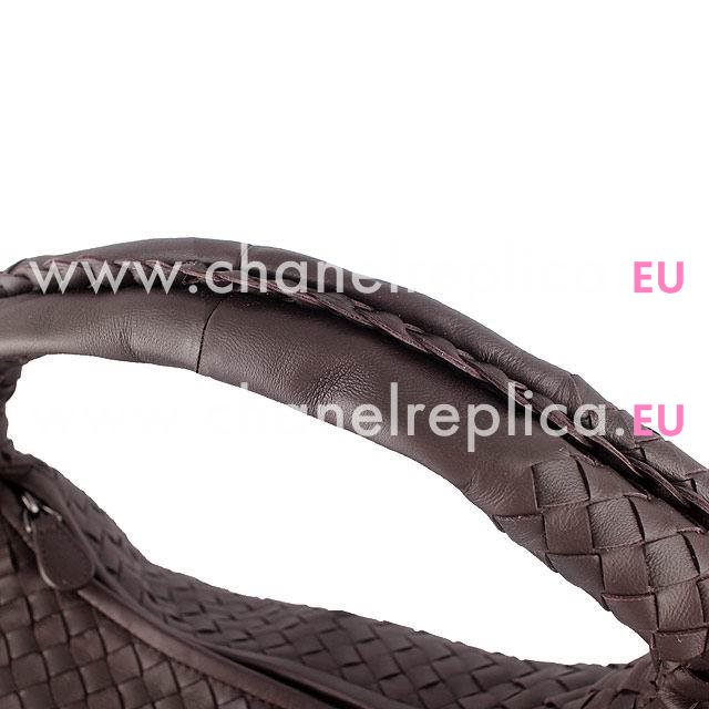 Bottega Veneta Classic Intrecciato Nappa Weave Falcate Shoulder Bag In Chocolate B5935022
