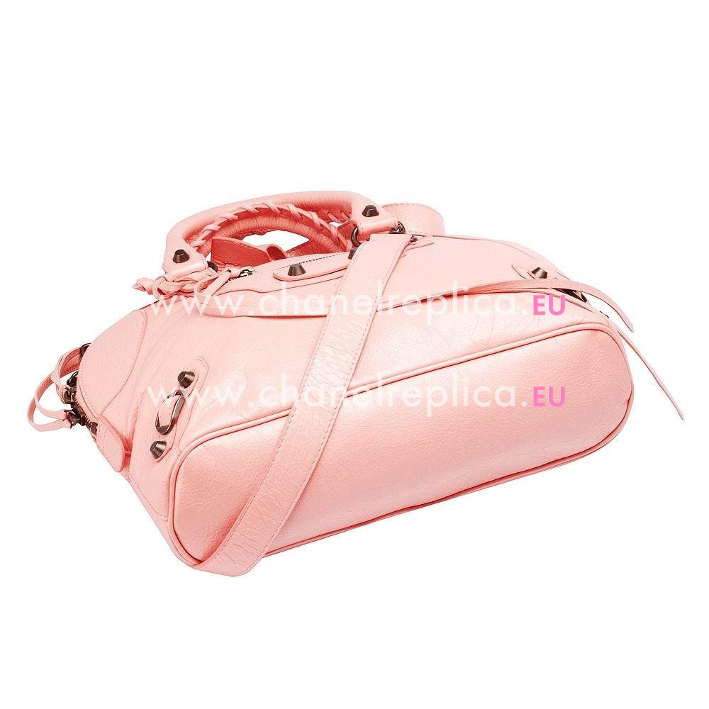 Balenciage Bowling Goatskin Aged Brass hardware Classic Mini Bag Pink B2055067