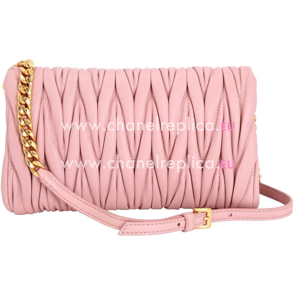Miu Miu Crystal Wrinkle Nappa Shoulder Dinner Bag In Pink M7042703