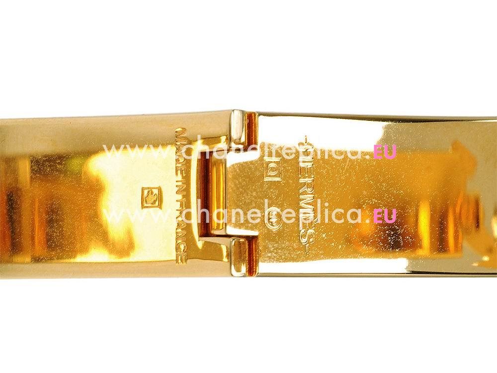 Hermes Click H Logo Enamelled Bracelet Red Gold H58965