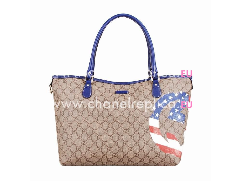 Gucci PVC GG Plus US Style Tote Bag Kahki 203693-1 KHJ1G 9766