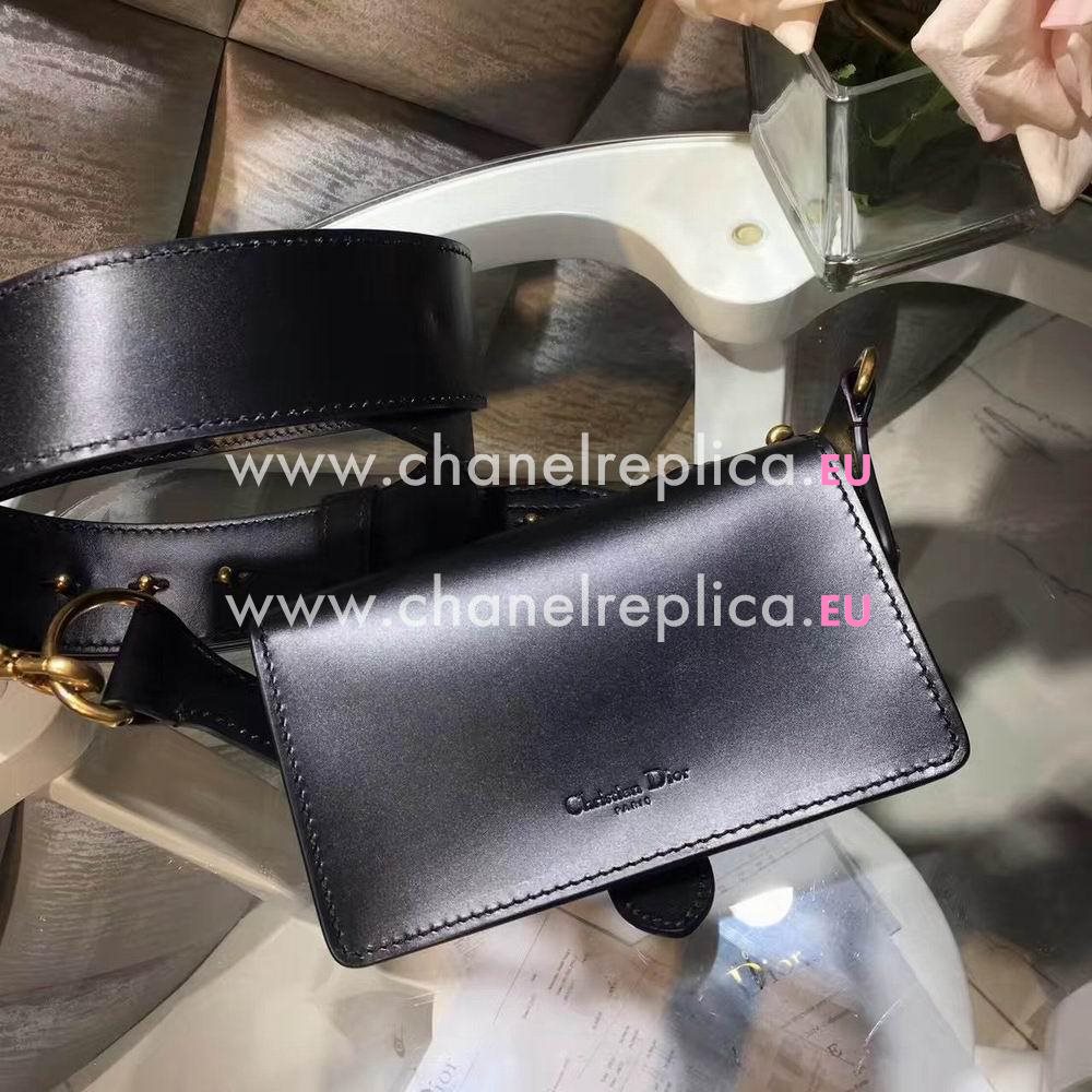 Dior D-BEE MINI SADDLE BAG IN BLACK CALFSKIN M8502CVZZ M900