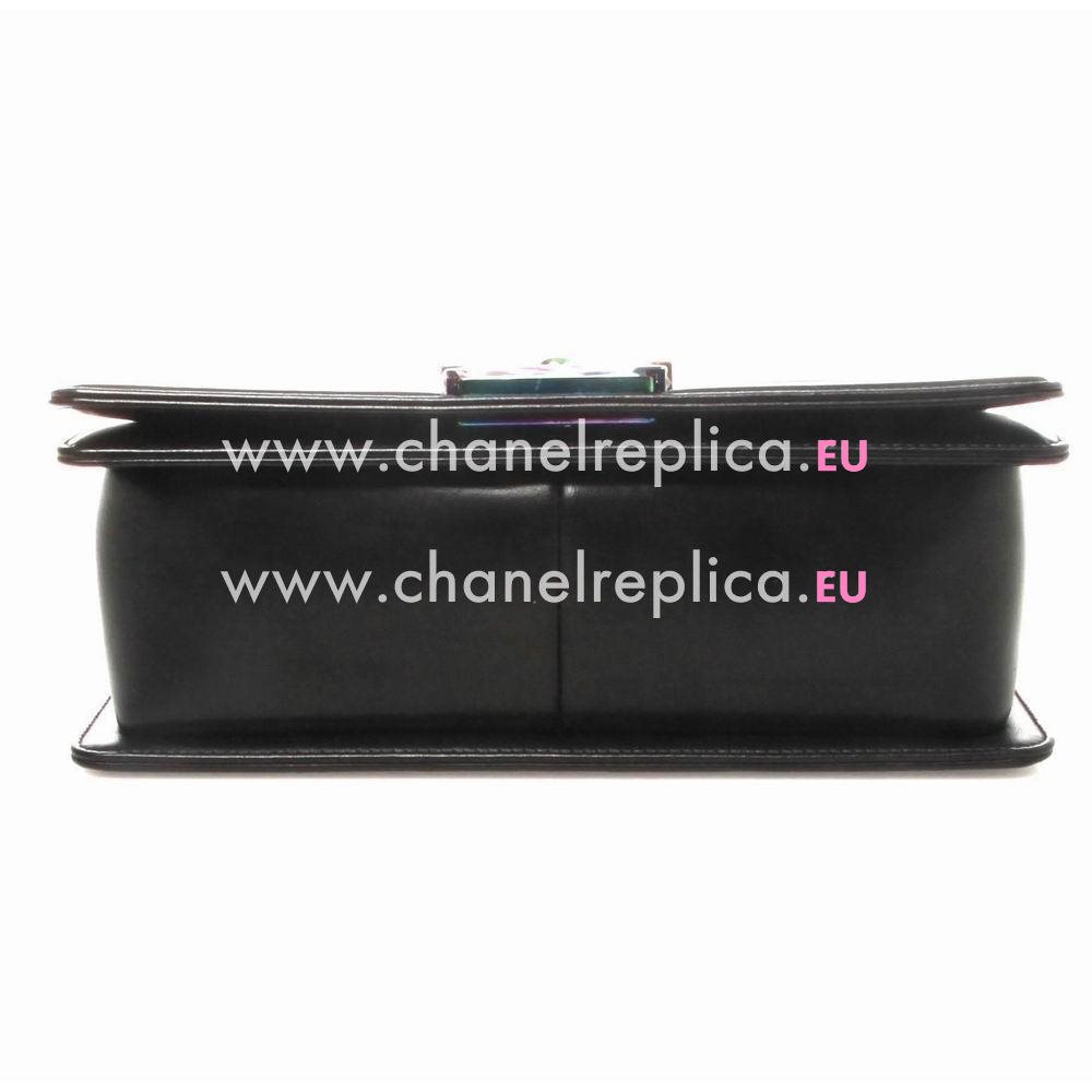 CHANEL Classic Boy Calfskin LED Shoulder Bag Black C7090804