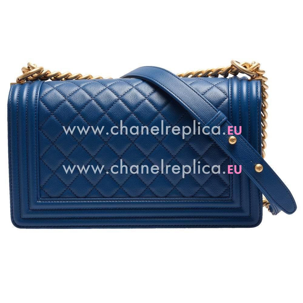 CHANEL Rhombus Gold Hardware Caviar Calfskin Bag in Water Blue C7091402
