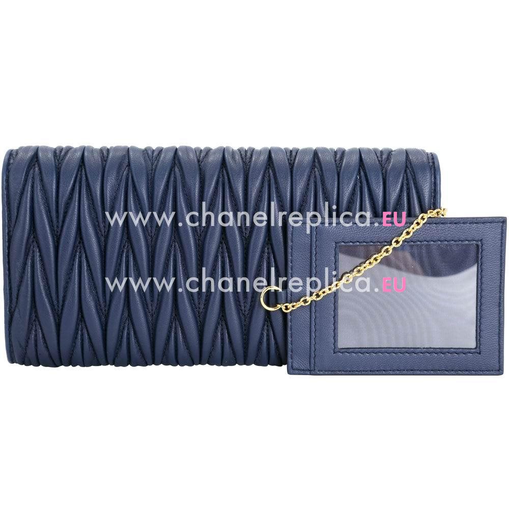 Miu Miu Matelasse Wrinkle Nappa Wallet In indigo M7042608