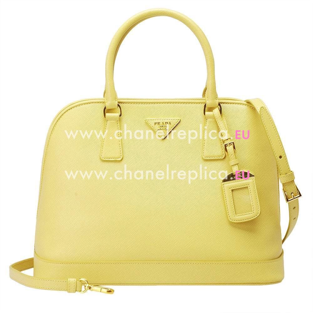 Prada Lux Saffiano Cowhide Handle/Shoulder Bag Yellow PR61017005