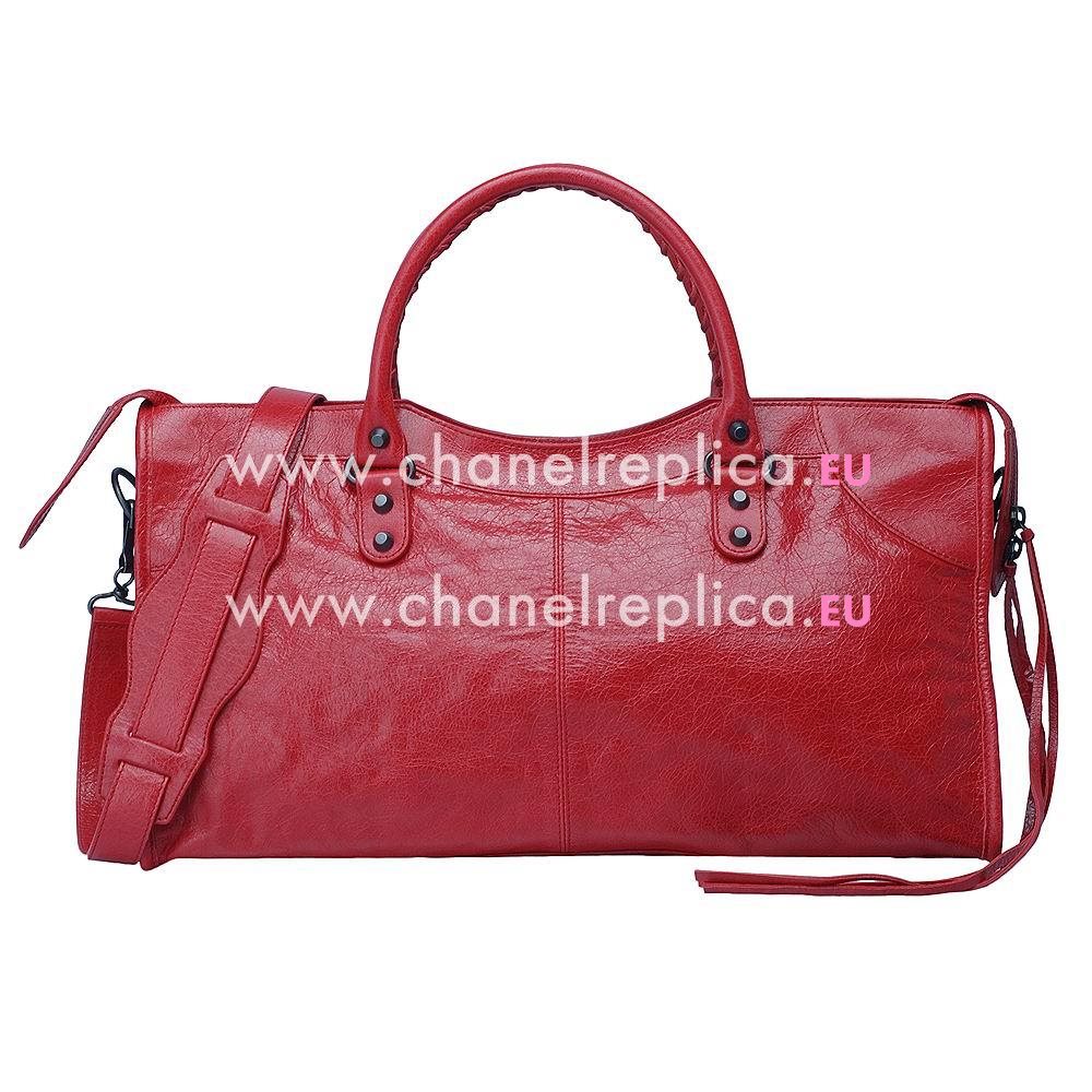 Balenciage Part Time Lambskin Aged Brass hardware Bag Poppy Red B4545117