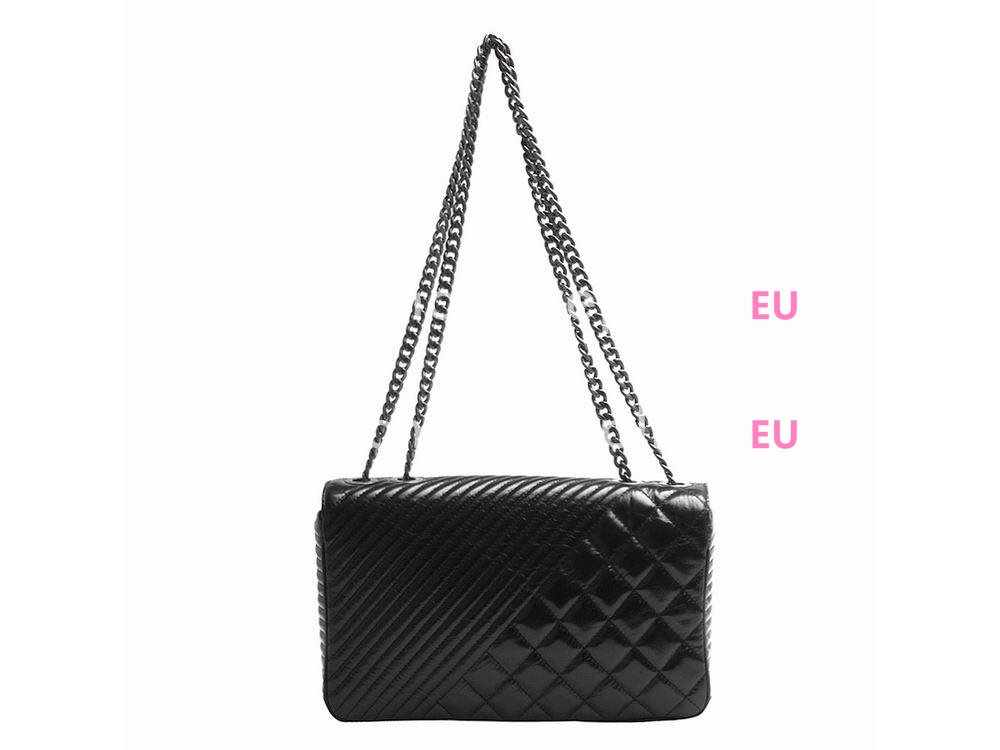 2015 Chanel Newest Lambskin Flap Bag Anti-silver Hardware A92796