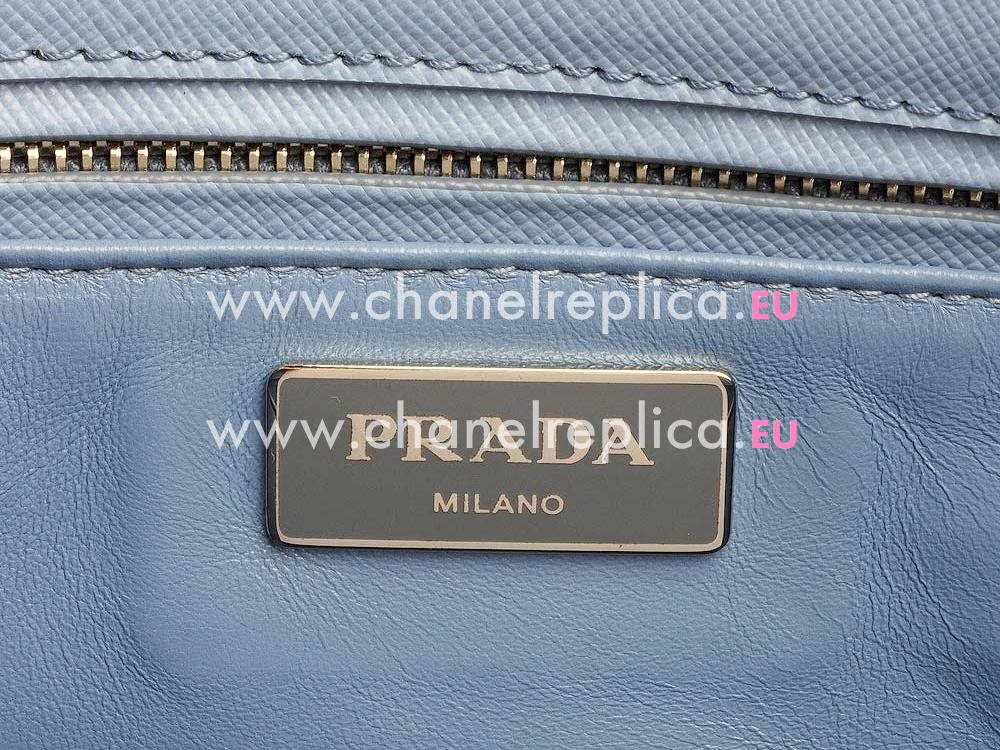 Prada Saffiano Lux Scratch Resistant Calfskin Handbag Light Blue P85226