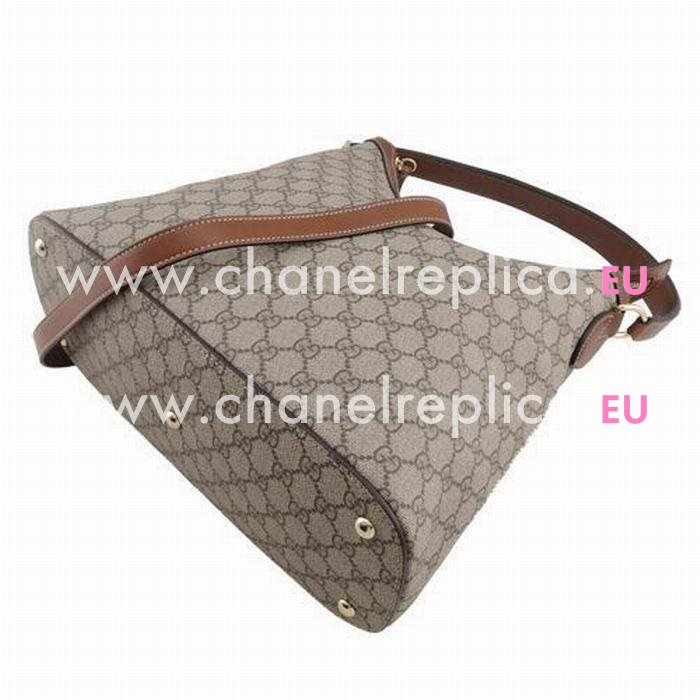 Gucci GG Supreme Hobo PVE Leather Bag In Khaki Brown G559451