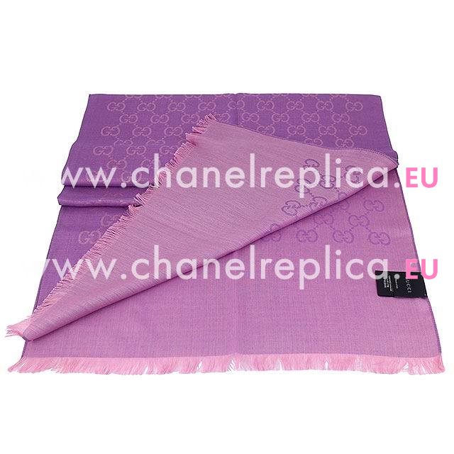 Gucci G Logo Wool Scarf Pink Purple G6102803