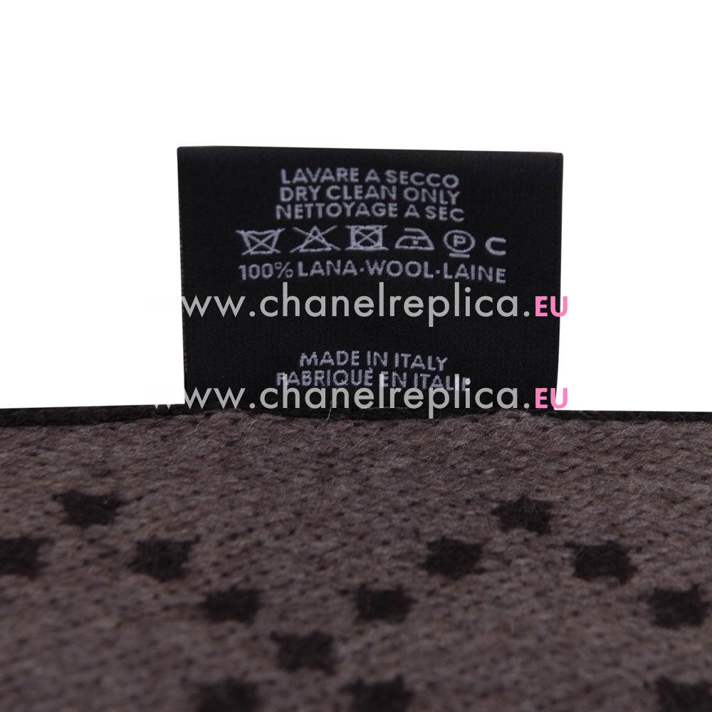 Gucci GG Logo Wool Scarf Deep Coffee G6102809