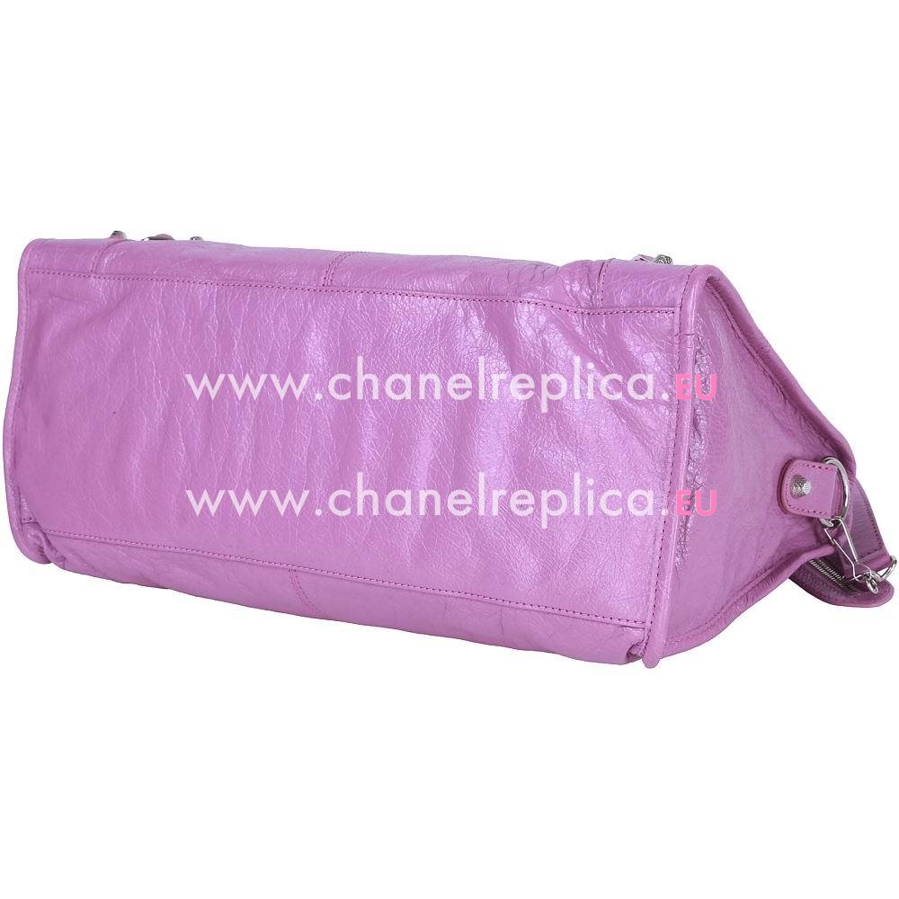 Balenciage Pomple Lambskin Silvery hardware Bag Pink Purple B2055075