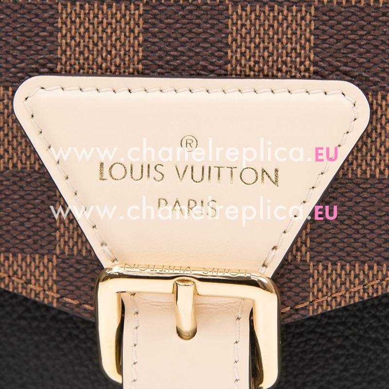 Louis Vuitton Damier Ebene Canvas And Small-Grain Cowhide Leather BEAUMARCHAIS Noir N40146