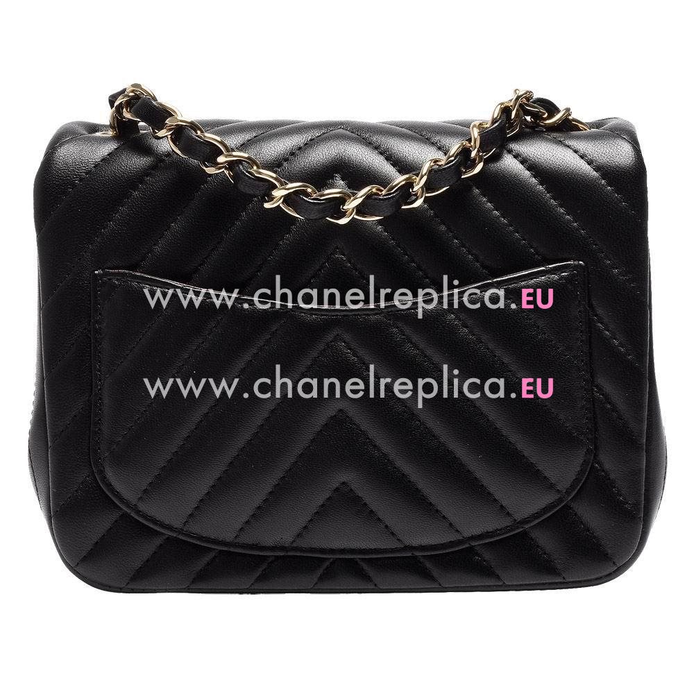 CHANEL Mini Coco Flap Gold Hardware Lambskin Bag in Black C7090713