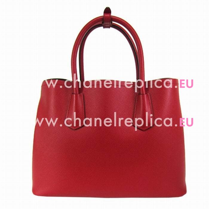 Prada Saffiano Cuir Small Double Tote Bag Red BN2775-2A4A-F068Z