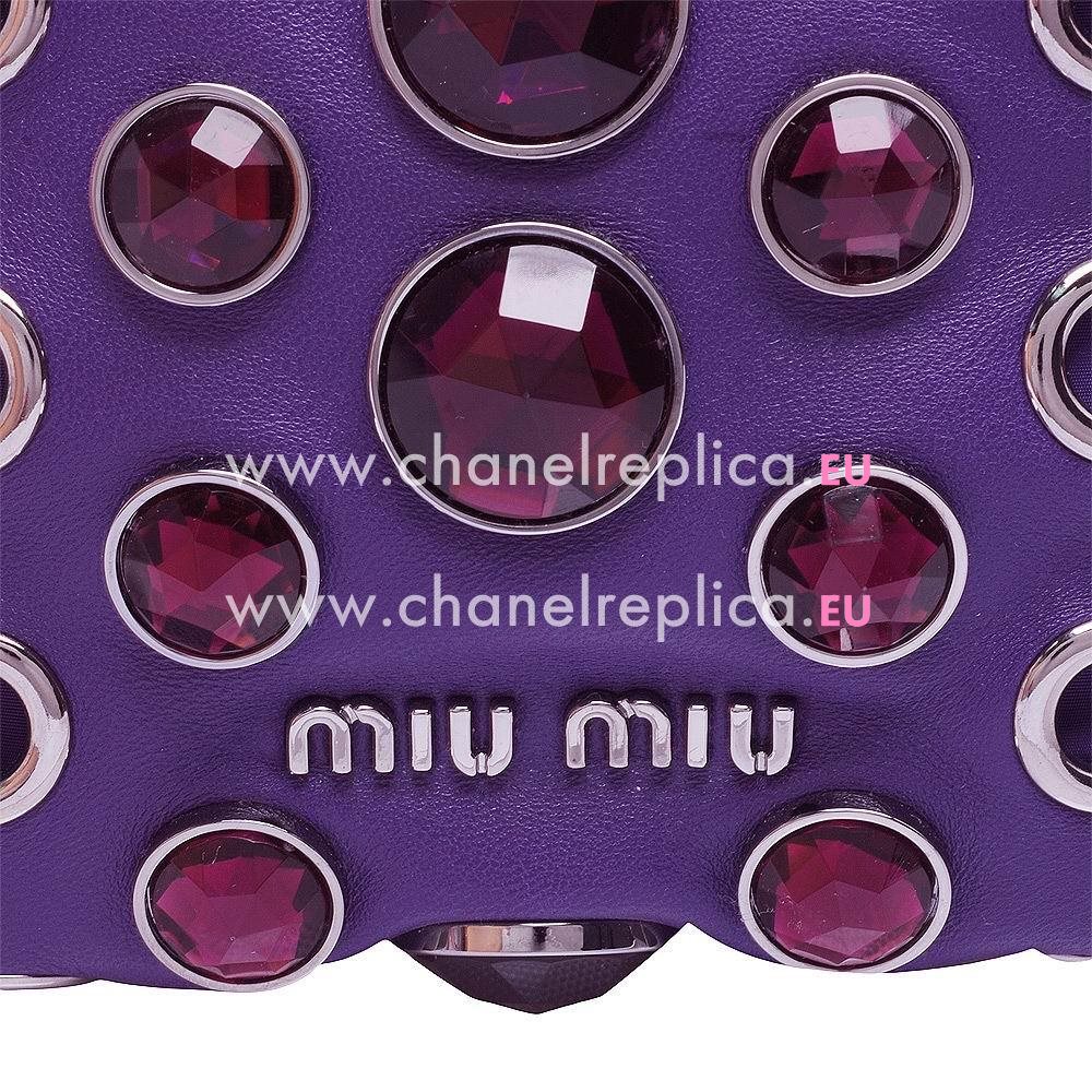 Miu Miu Nappa Vele Goatskin Shoulder Bag Purple MM6111821
