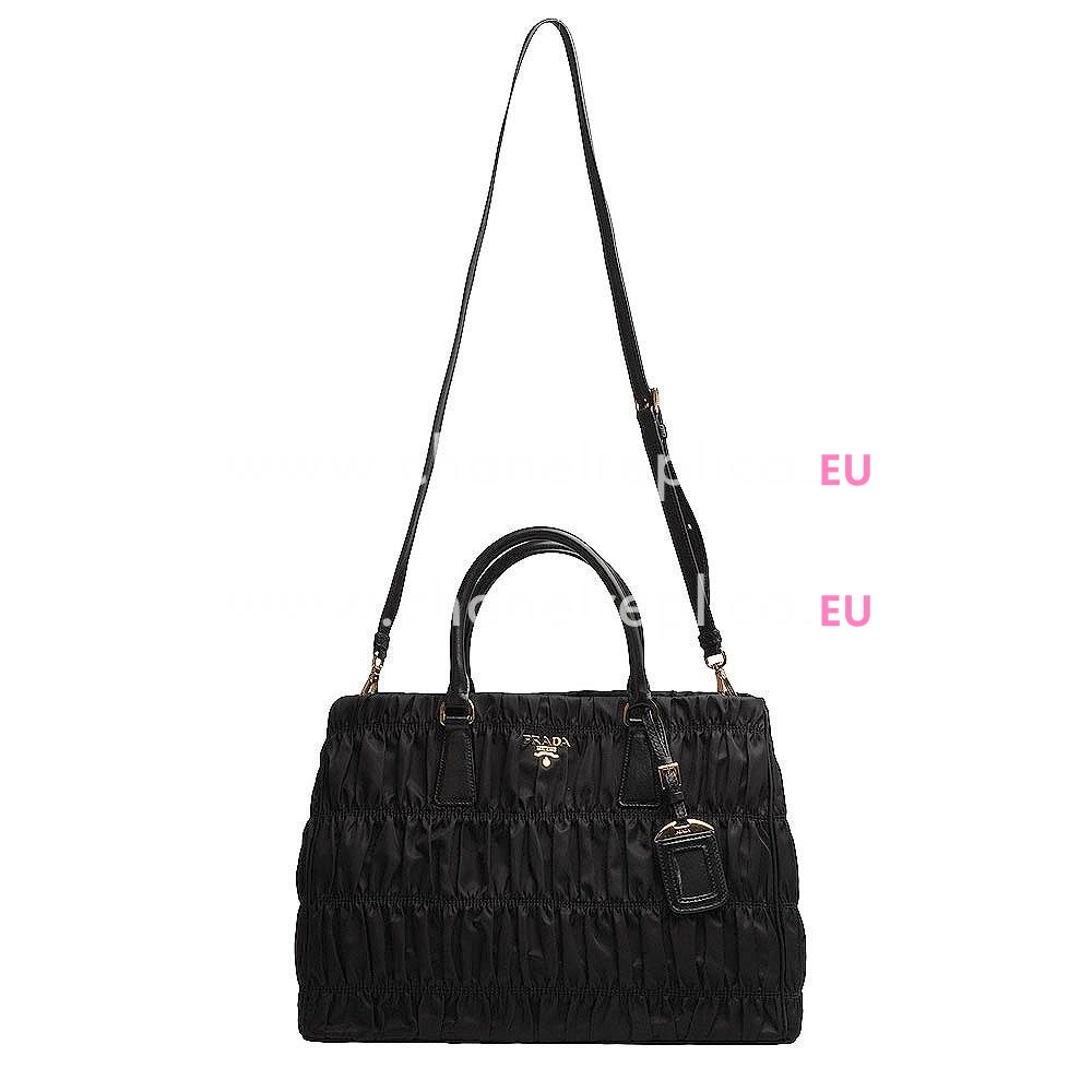 Prada Nylon Tessuto Gaufre Large Tote In Black PR565811