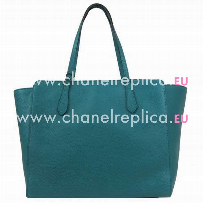 Gucci Swing Caviar Calfskin Leather Bag In Green Blue G5450835