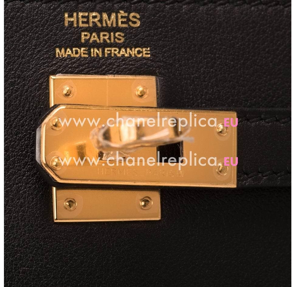 Hermes black Kelly 25cm of swift leather with gold hardware Hand Sew HK1025BSK