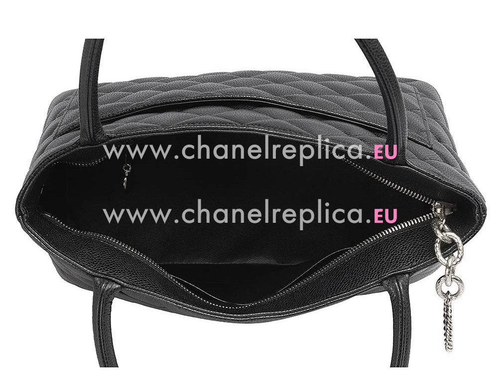 Chanel Caviar Medallion Bag Black Gold Hareware A1804BLKS