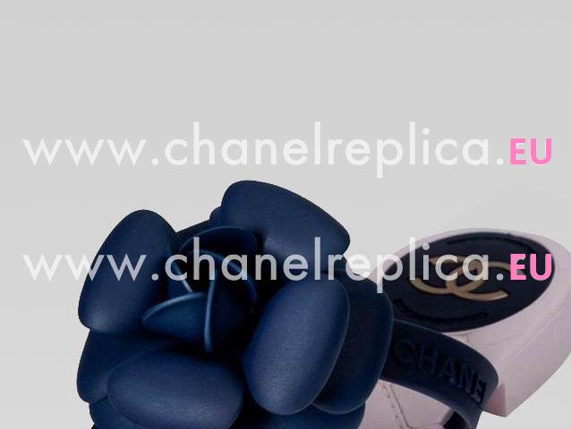 Chanel Camellia Flip-Flops Sandal In Blue&Pink 266407